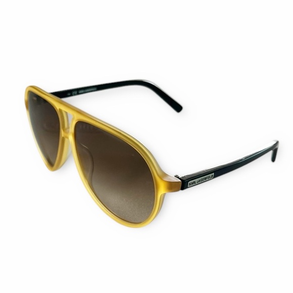 Karl Lagerfeld Womens Matte Yellow Black Aviator Designer Sunglasses KL792S - Picture 10 of 10